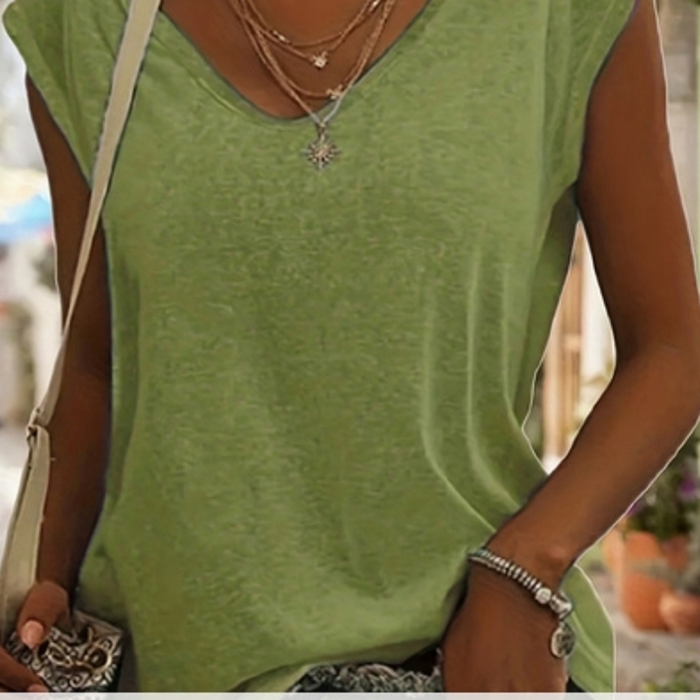 Women's Summer Apple Green Cap Sleeve T-Shirt Sizes S-M-XXL